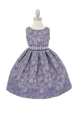 Вечернее платье для девочки из жаккарда с эффектом металлик от Cinderella Couture USA ME555